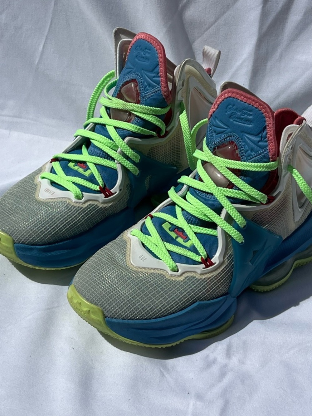 Kids Color-Pop Mesh Sneakers in Blue, Green & White